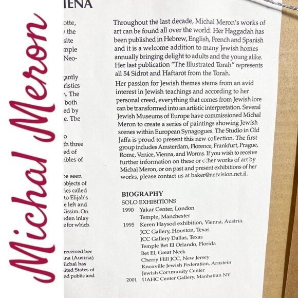 MICHAL MERON Synagogue Of Siena Gilt Serigraph In Gold Frame - Picture 6 of 9